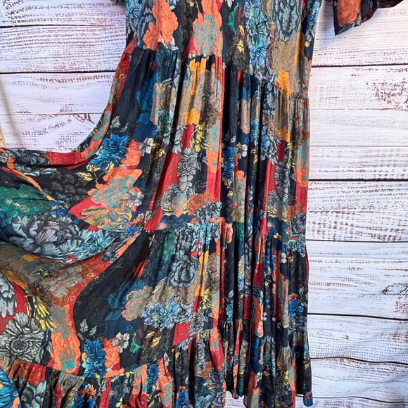 Soft Surroundings Floral Patchwork Maxi Dress 2X V-Neck Tiered Boho Peasant - Picture 13 of 13